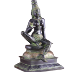 Pure Brass Seated Parvati Idol - 12" Black Green Tone | Divine Feminine Energy | Intricate Craftsmanship | Sacred Space Decor | Invoke Grace & Wisdom